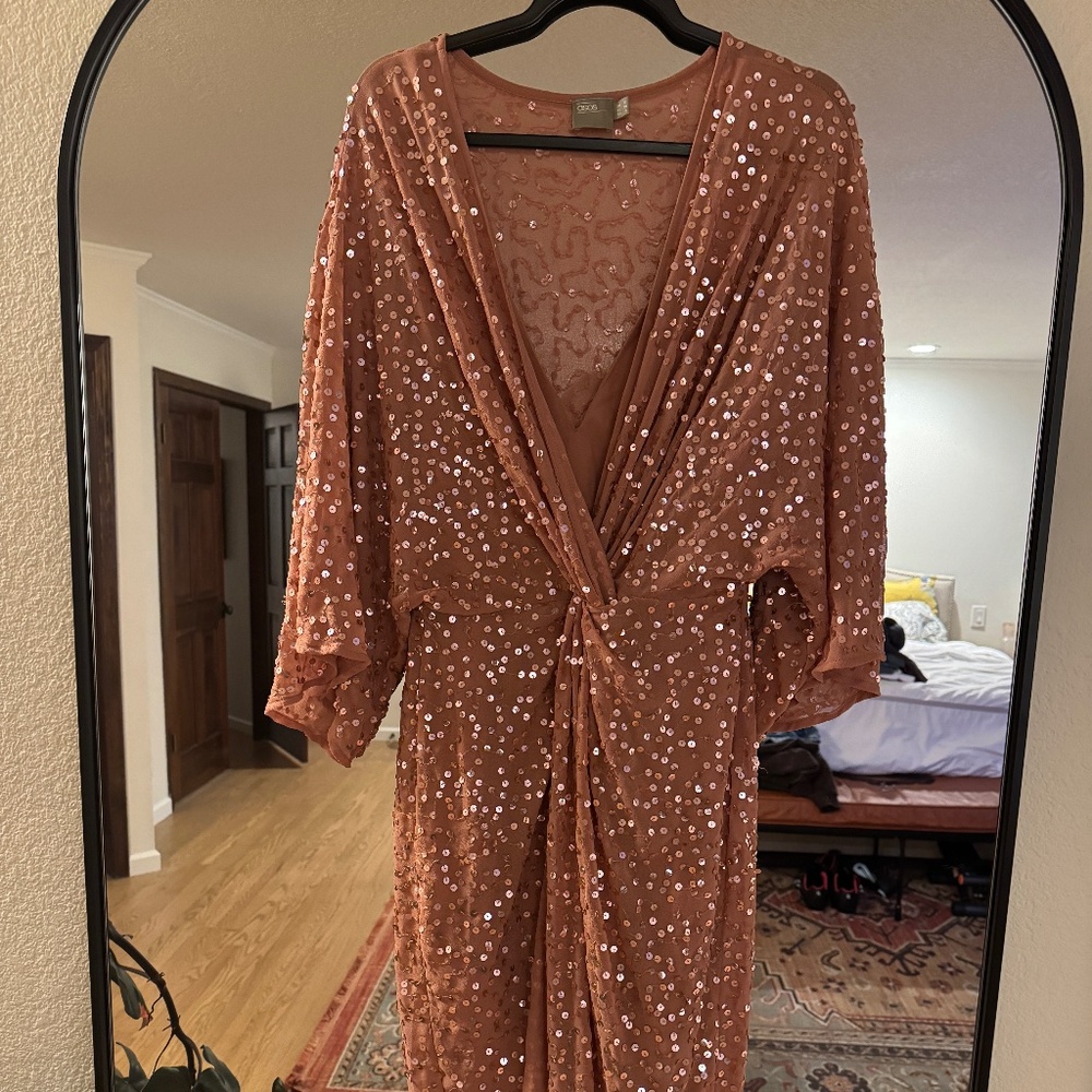 Rose Gold sequin dress by ASOS